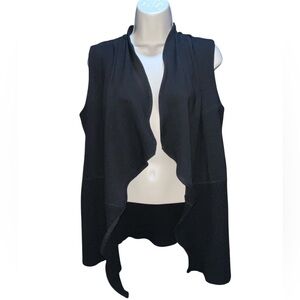 Chico's Black Open Front Sleeveless Cardigan Vest
Wool Knit Contrast Size Large